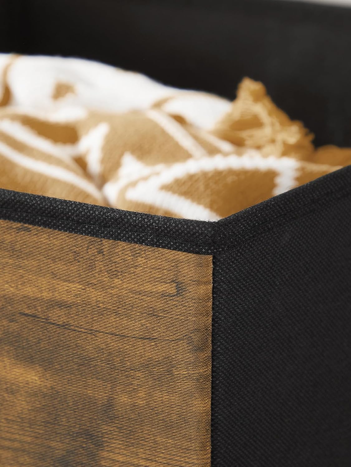 Songmics Σετ με 6 Υφασμάτινα Κουτιά Αποθήκευσης - Rustic Brown / Black - RFB102B01