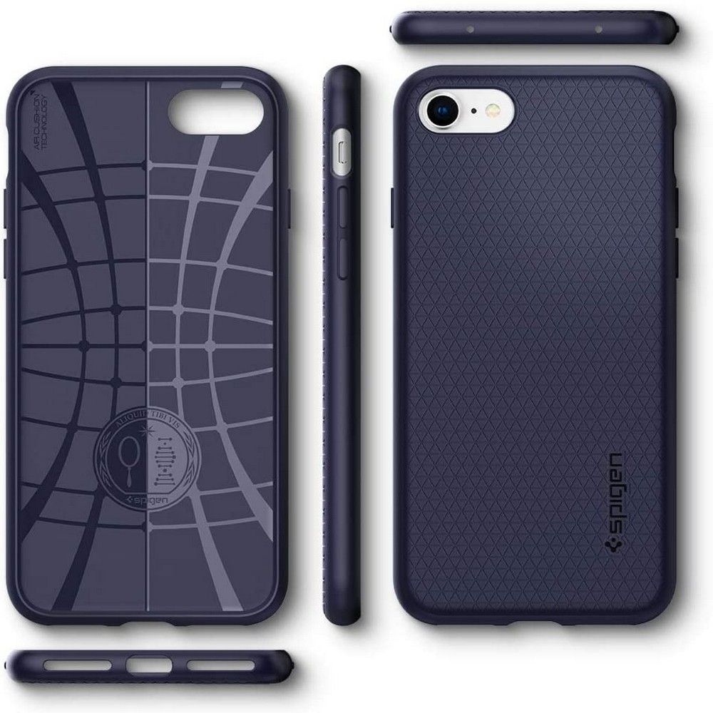 Spigen iPhone SE 2022 / SE 2020 / 7 / 8 Liquid Air Θήκη Σιλικόνης - Midnight Blue