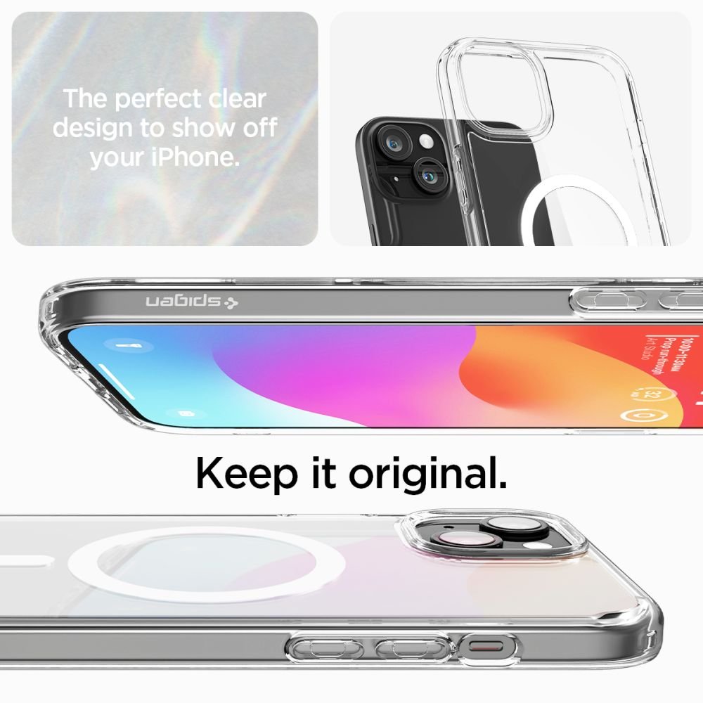 Spigen iPhone 15 Ultra Hybrid Mag Σκληρή Θήκη με Πλαίσιο Σιλικόνης Και MagSafe - White