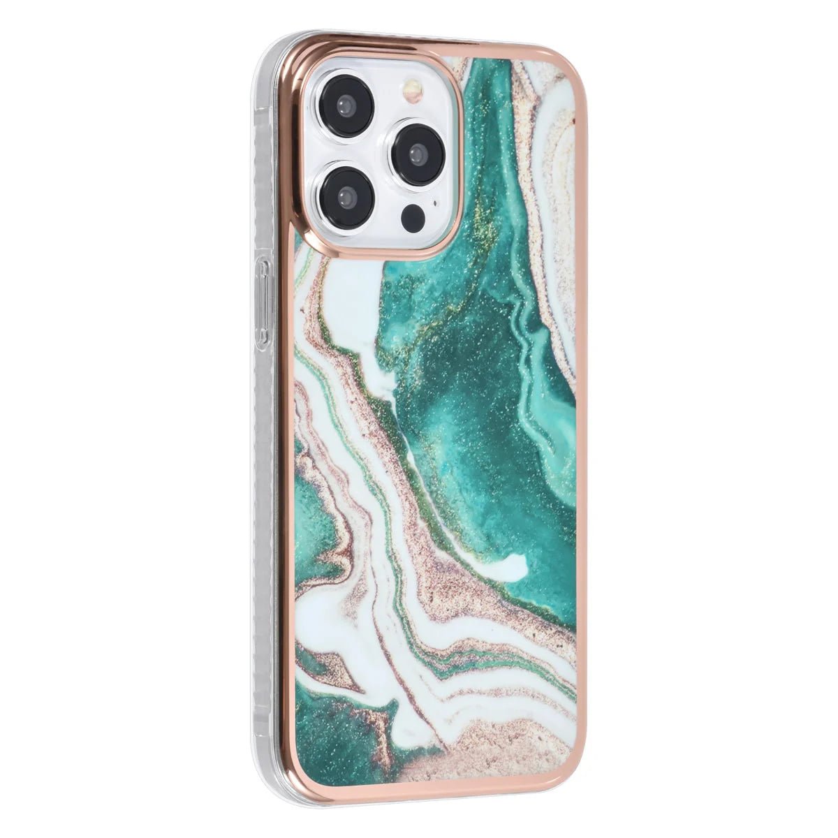 Tuniq iPhone 15 Pro Max - Σκληρή Θήκη με Πλαίσιο Σιλικόνης - Σχέδιο Μάρμαρο - Πράσινη