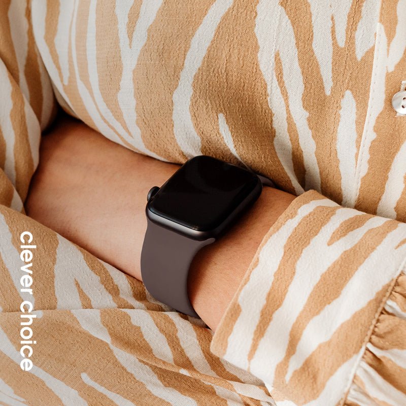 Crong Λουράκι Apple Watch 2/3/4/5/6/7/8/9/10/11 - SE (1/2/3) - 38/40/41/42mm Σιλικόνης - Liquid Strap - Brown