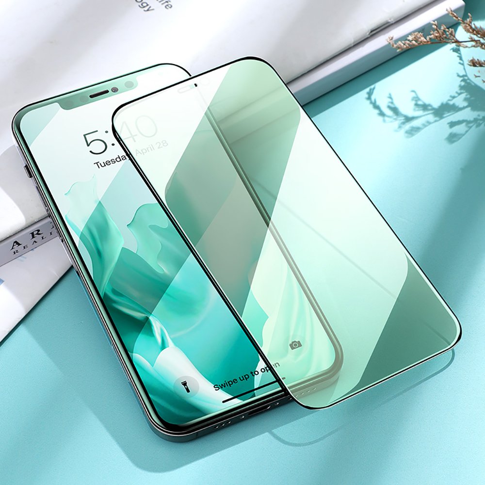 Joyroom iPhone 12 Pro Max Knight Series Anti-Blue Light 2.5D 9H Full Screen Tempered Glass Αντιχαρακτικό Γυαλί Οθόνης - Black - JR-PF600