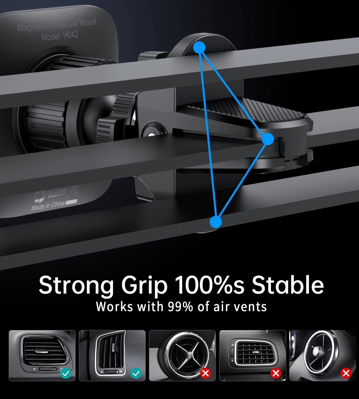 Choetech H042 Universal Μαγνητική Βάση Αυτοκινήτου Αεραγωγού - Black