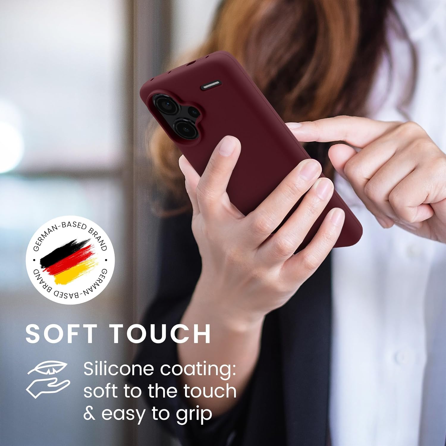 KW Xiaomi Redmi Note 13 Pro+ 5G Θήκη Σιλικόνης Rubberized TPU - Bordeaux Purple