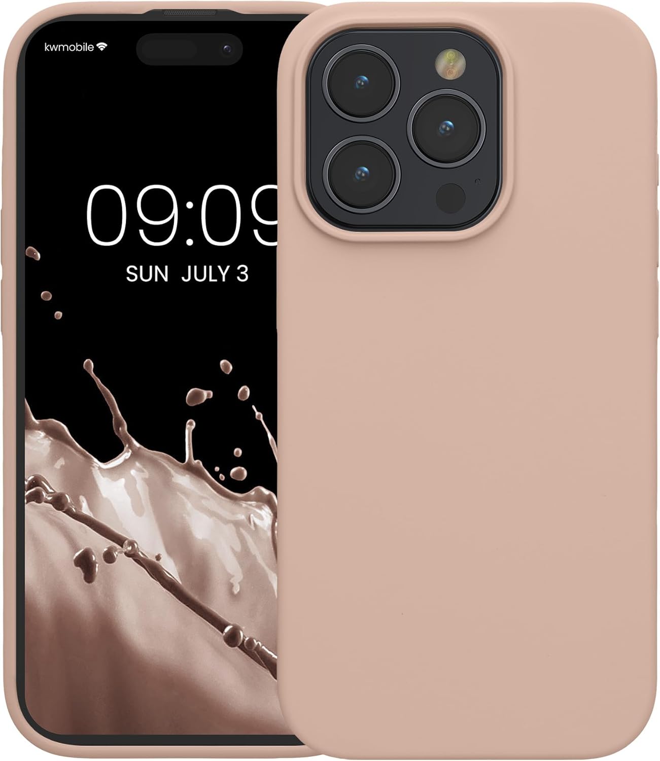 KW iPhone 15 Pro Θήκη Σιλικόνης Rubberized TPU - Dusky Pink