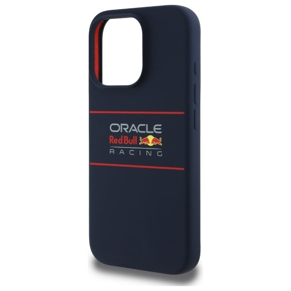 Red Bull iPhone 16 Pro - Silicone Horizontal Logo - MagSafe Σκληρή Θήκη με Πλαίσιο Σιλικόνης - Navy - RBHMP16L24SIHSRV