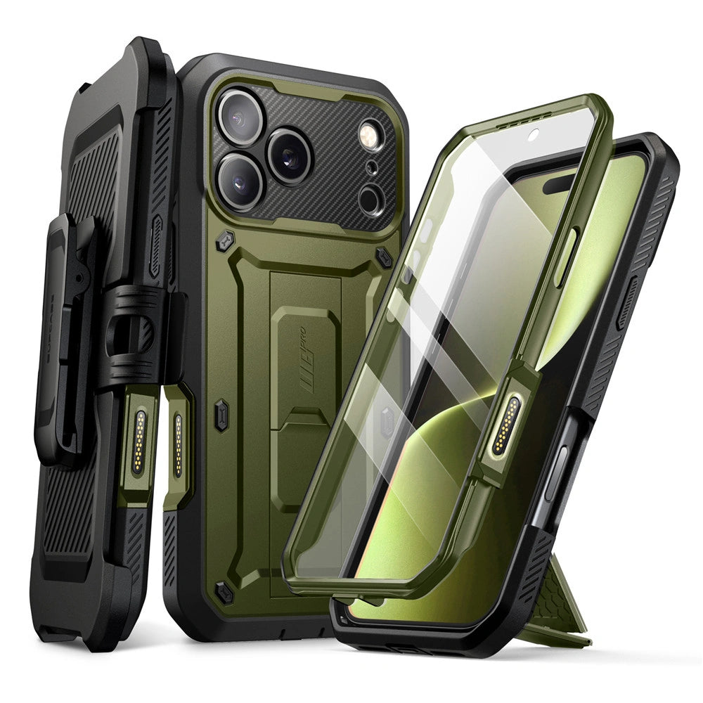 Supcase iPhone 17 Pro Max - Unicorn Beetle Pro - Σκληρή Θήκη με Προστασία Οθόνης και Stand - Green