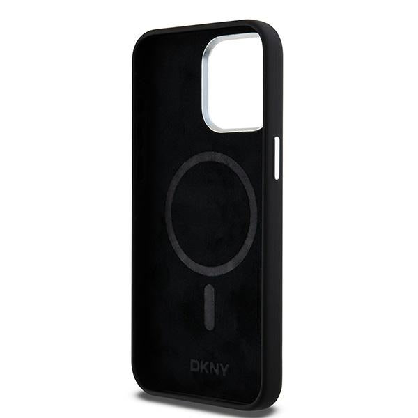 DKNY iPhone 15 Pro Max - Liquid Silicone Small Metal Logo - MagSafe Σκληρή Θήκη με Πλαίσιο Σιλικόνης - Black