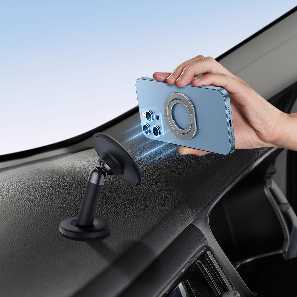 Baseus Halo Magnetic Ring Holder - Δαχτυλίδι Συγκράτησης Κινητού / Tablet - Βάση Στήριξης - Silver - SUCH000012