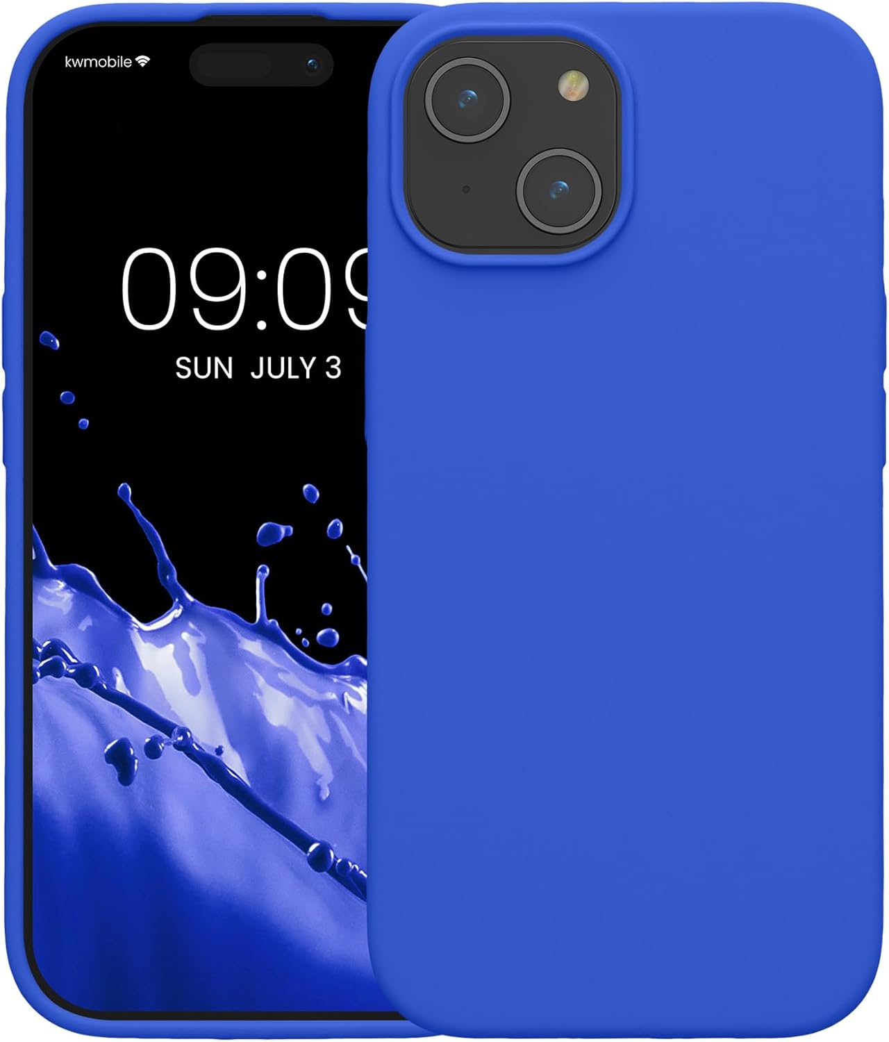 KW iPhone 15 Θήκη Σιλικόνης Rubberized TPU - Baltic Blue