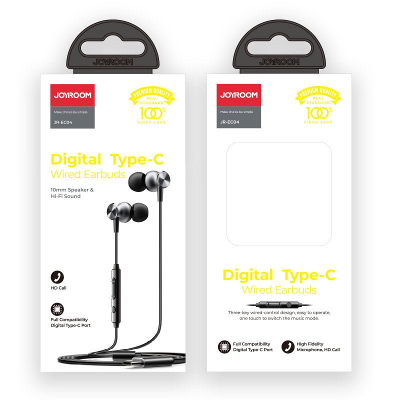 Joyroom JR - EC04 Handsfree Ακουστικά με Ενσωματωμένο Μικρόφωνο - Silver