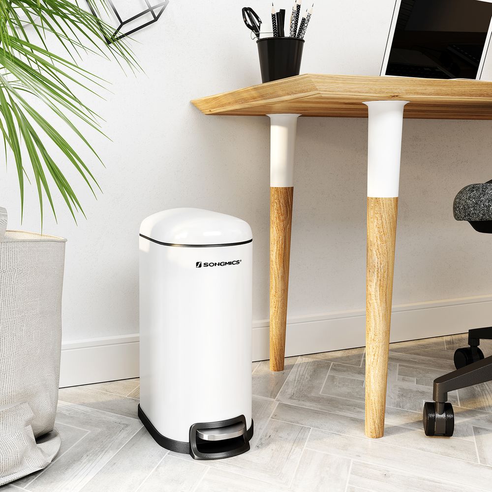 Songmics Κάδος Απορριμμάτων για το Μπάνιο - 10L - Cloud White - LTB10WT