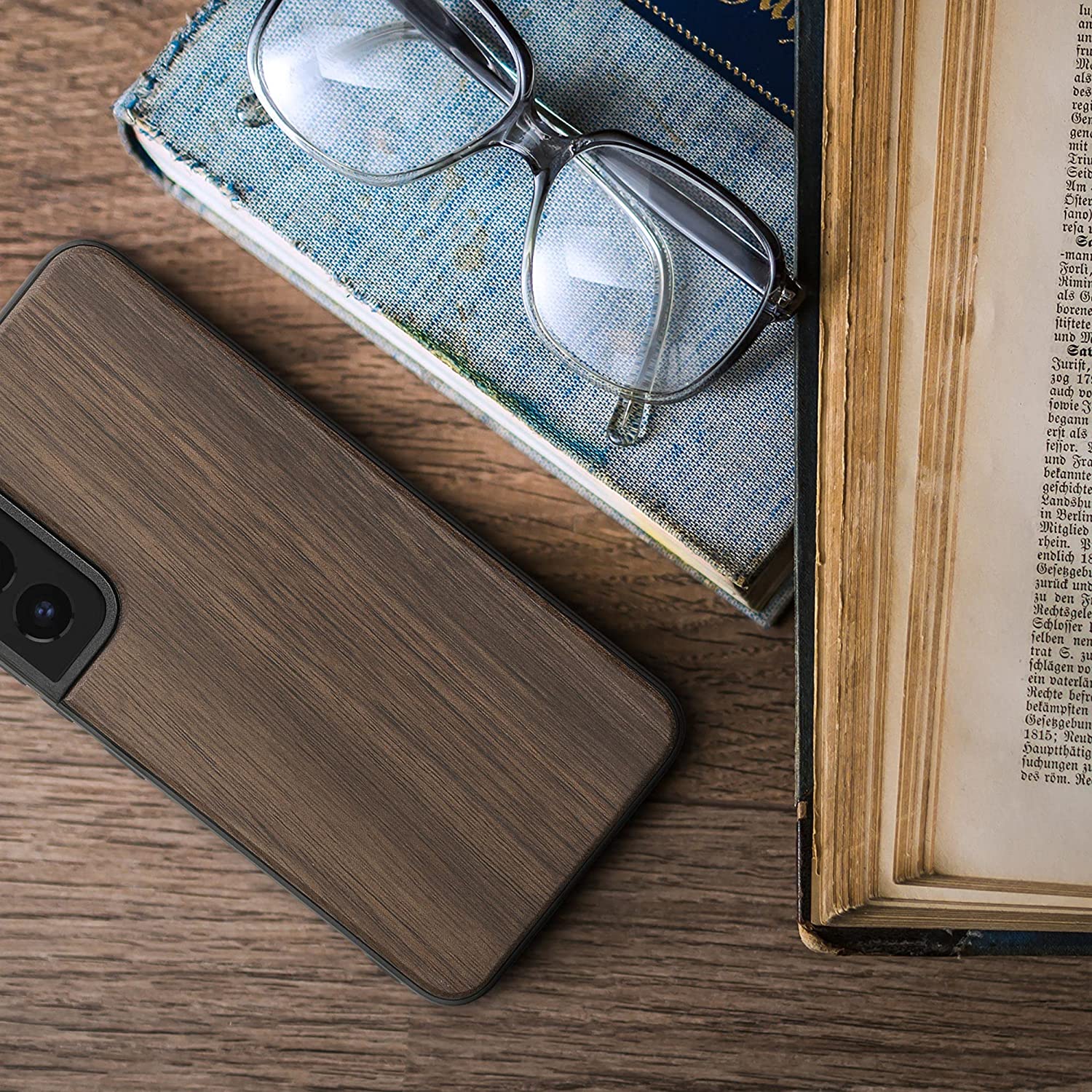 KW Samsung Galaxy S22 Θήκη από Φυσικό Ξύλο - Dark Brown - 57989.18