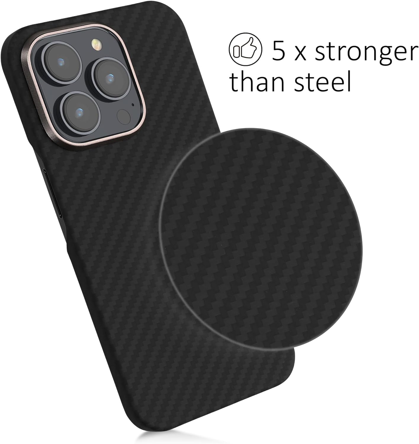 Kalibri iPhone 15 Pro Σκληρή Θήκη Aramid Fiber Body Armor - Black Matte - KLB000026EZ001C