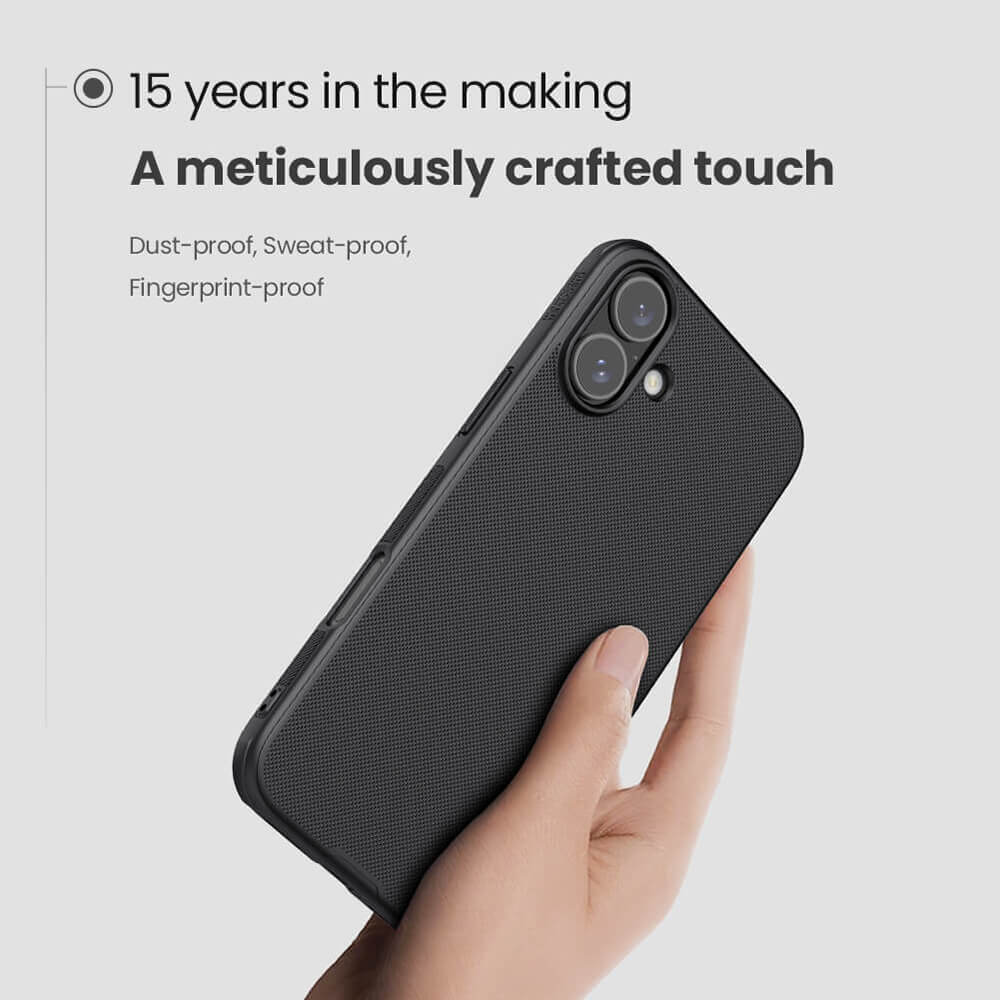 Nillkin iPhone 16 Super Frosted Shield Pro Σκληρή Θήκη με Πλαίσιο Σιλικόνης - Black