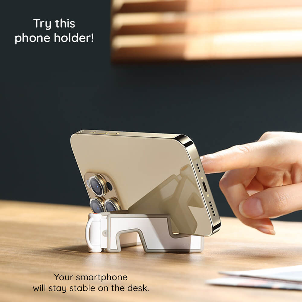 Baseus Biaxial Επιτραπέζια Bάση Tηλεφώνου για το Γραφείο - Moon White