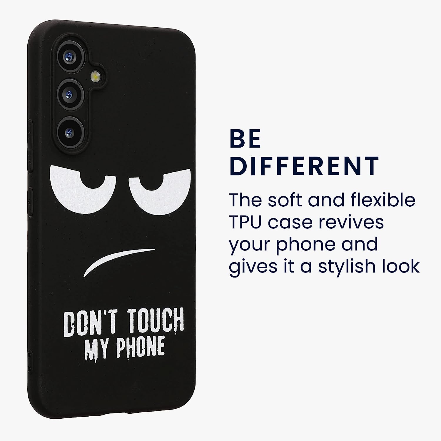 KW Samsung Galaxy A54 5G Θήκη Σιλικόνης Design Don't Touch My Phone - Black / White - 61246.01