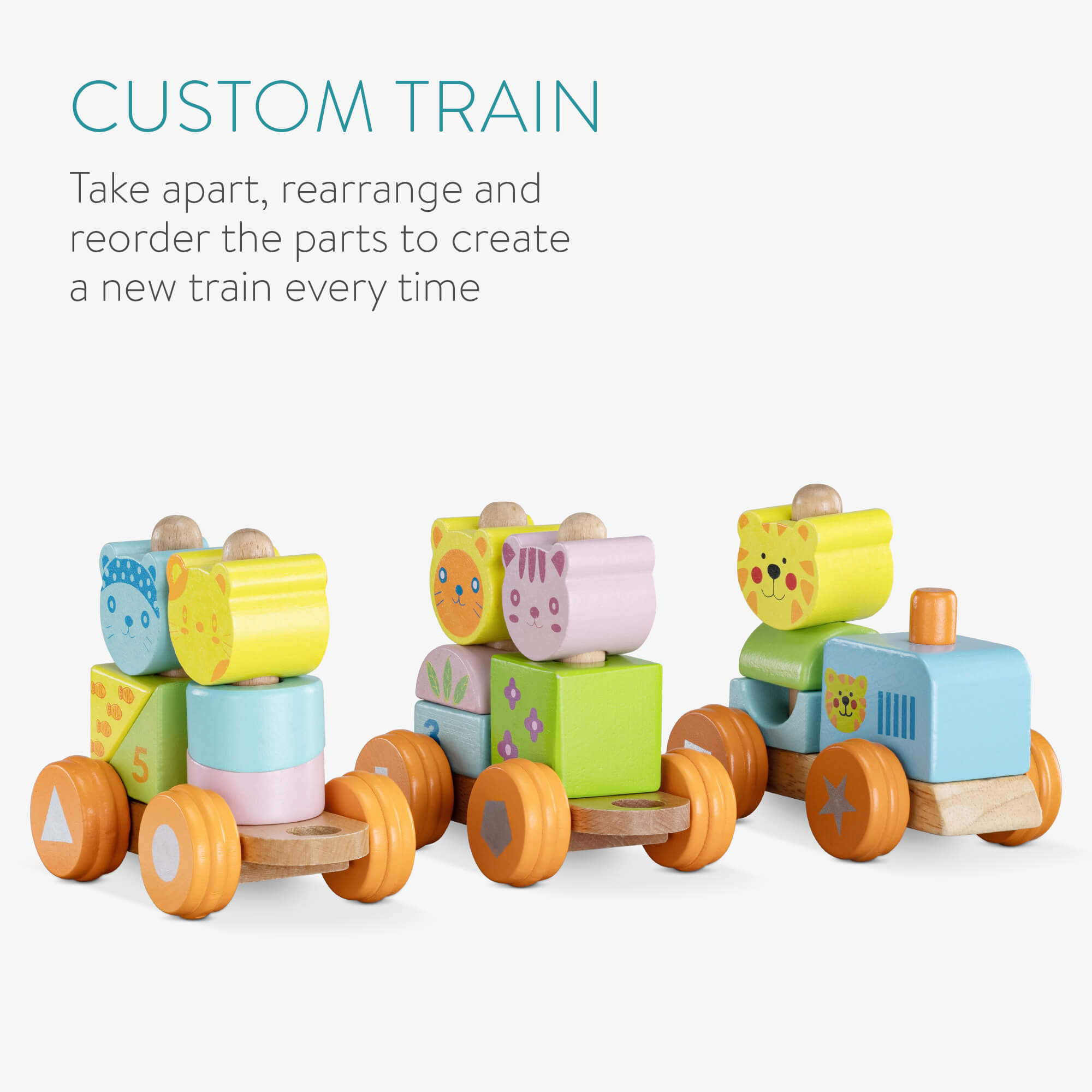 Navaris Ξύλινο Τρενάκι - Multicolor - 56165.01