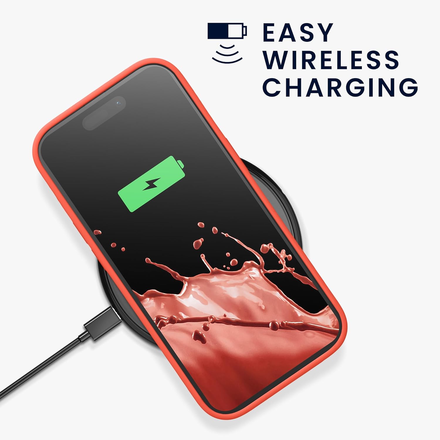 KW iPhone 15 Pro Θήκη Σιλικόνης Rubberized TPU - Luminous Coral