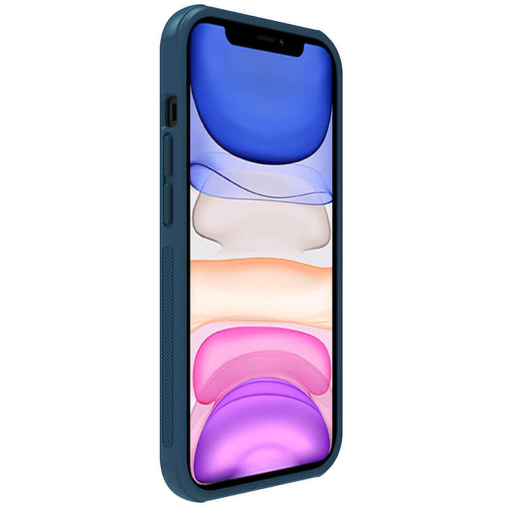Nillkin iPhone 14 Pro Max Super Frosted Shield Pro Σκληρή Θήκη με Πλαίσιο Σιλικόνης - Blue