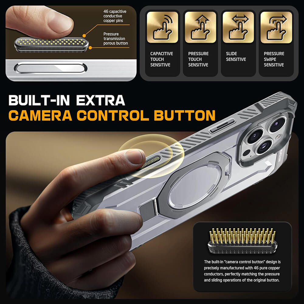 Supcase iPhone 16 Pro Unicorn Beetle Defender Σκληρή Θήκη με MagSafe και Stand - White