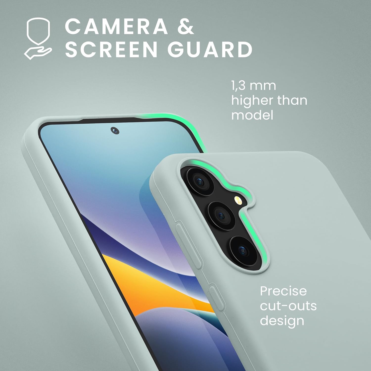 KW Samsung Galaxy A55 5G Θήκη Σιλικόνης Rubberized TPU - Cool Mint