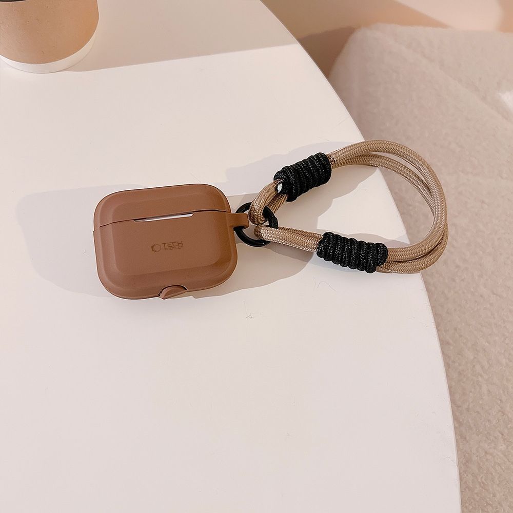 Tech-Protect AirPods Pro 1 / 2 Θήκη Σιλικόνης - Silicone Rope - Chocolate Brown