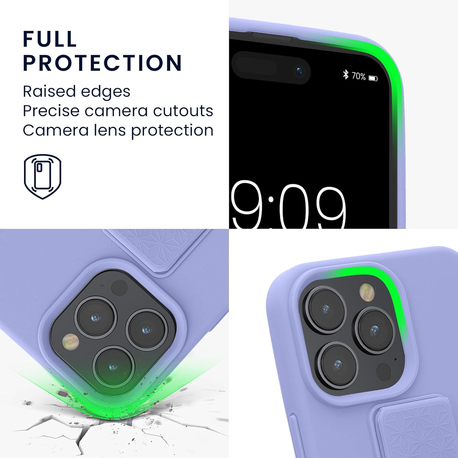 KW iPhone 15 Pro Max Θήκη Σιλικόνης TPU με Finger Holder - Lavender