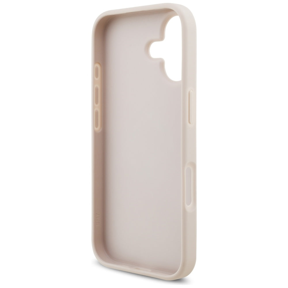 Guess iPhone 17 - 4G Big Logo - Σκληρή Θήκη με Πλαίσιο Σιλικόνης και Επένδυση Συνθετικού Δέρματος - Pink - GUHCP17S4GMGPI