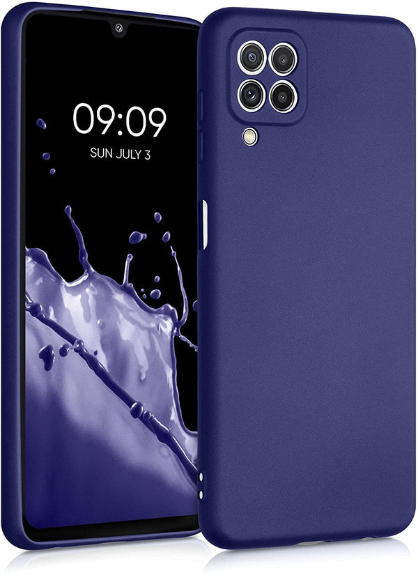 KW Samsung Galaxy A22 4G Θήκη Σιλικόνης TPU - Metallic Blue - 55495.64