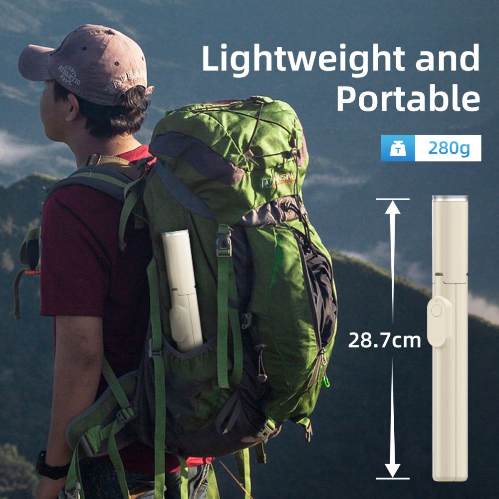 Tech - Protect Ασύρματο Bluetooth Selfie Stick με Τρίποδο και Τηλεχειριστήριο - L09S - Beige
