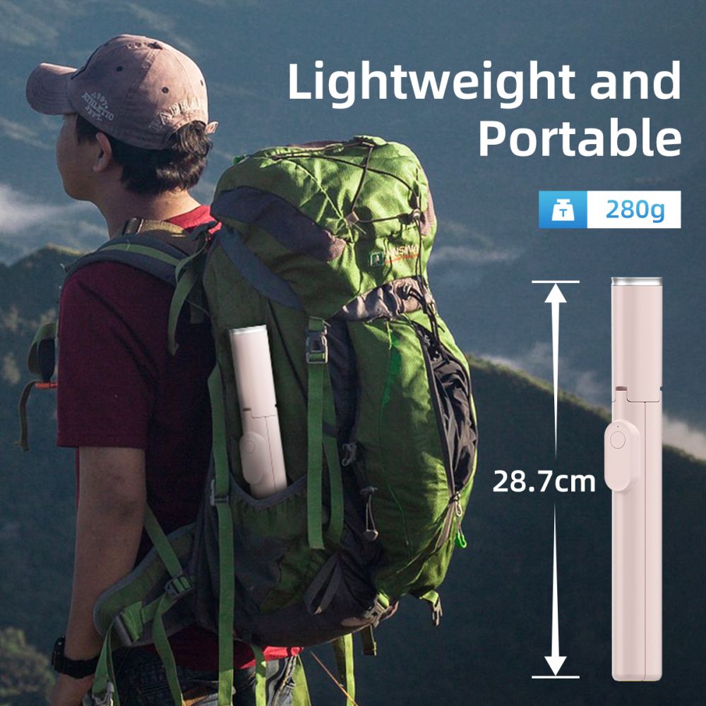 Tech - Protect Ασύρματο Bluetooth Selfie Stick με Τρίποδο και Τηλεχειριστήριο - L09S - Pink