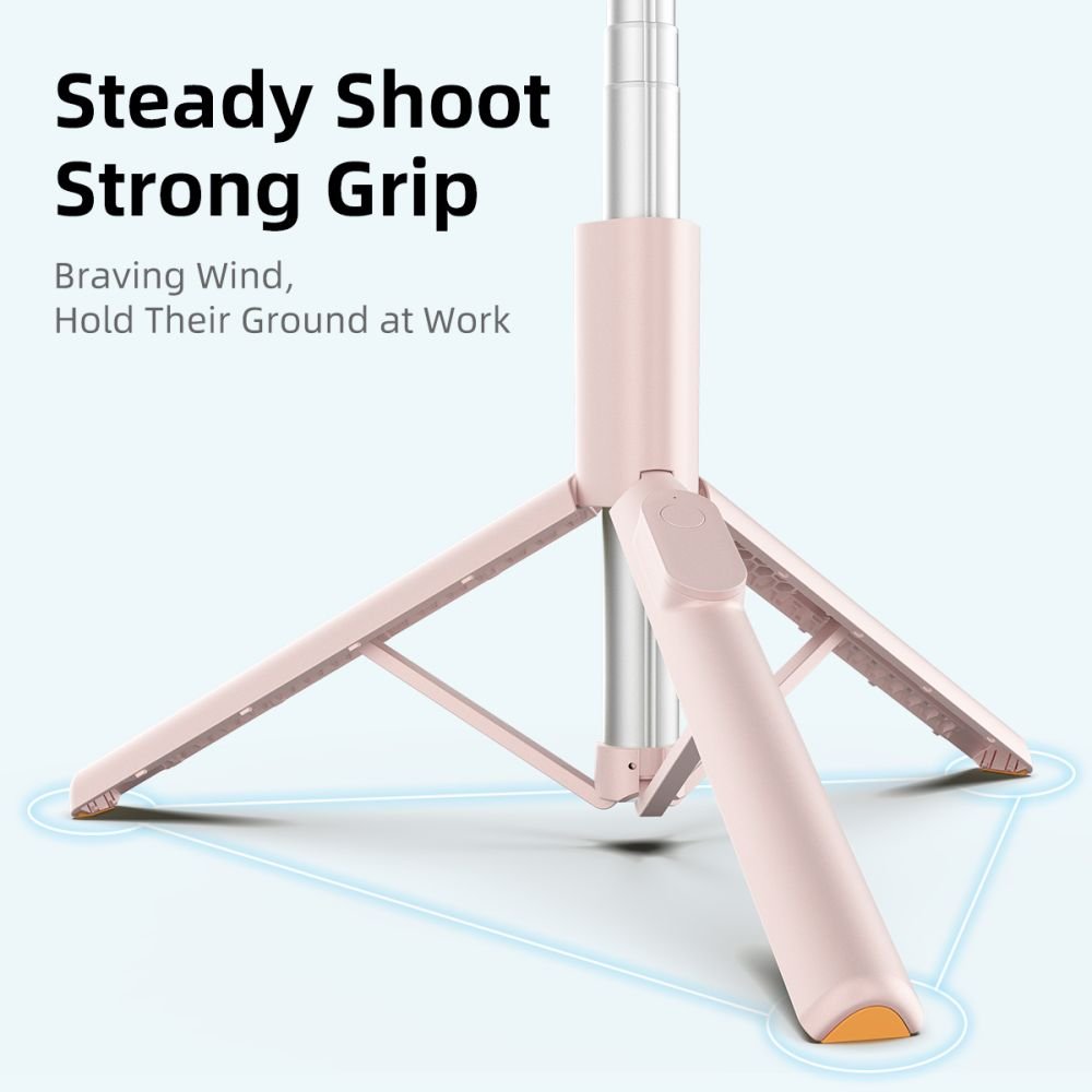 Tech - Protect Ασύρματο Bluetooth Selfie Stick με Τρίποδο και Τηλεχειριστήριο - L09S - Pink