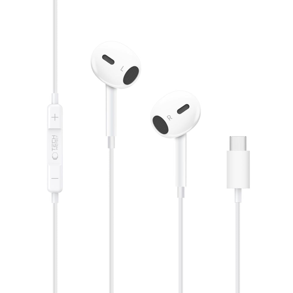 Tech - Protect Ενσύρματα Handsfree Ακουστικά με Βύσμα Type - C - Ultraboost Core G2 - White