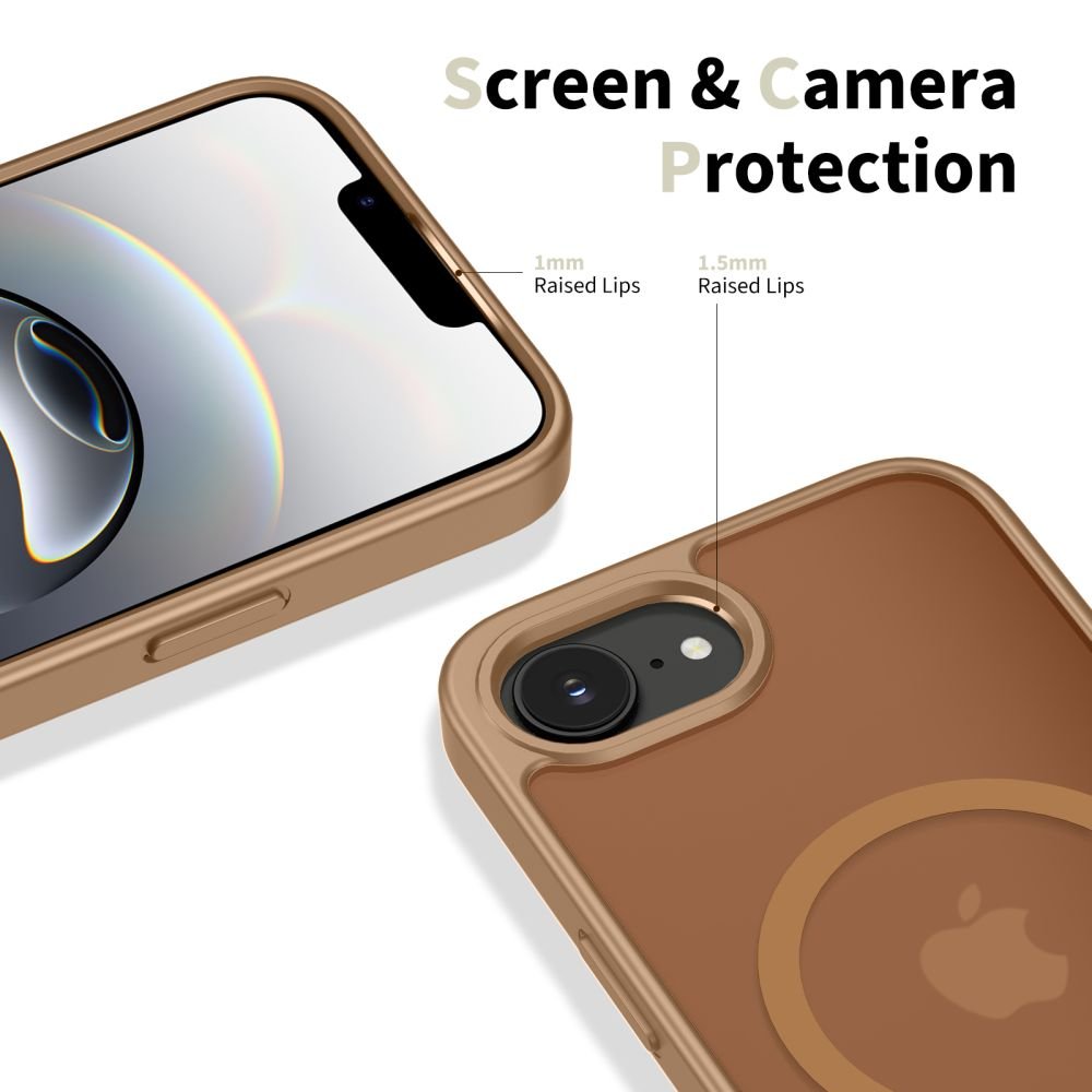Tech - Protect iPhone 16e / iPhone 17e - Σκληρή Θήκη με Πλαίσιο Σιλικόνης και MagSafe - BasicMag - Matte Brown