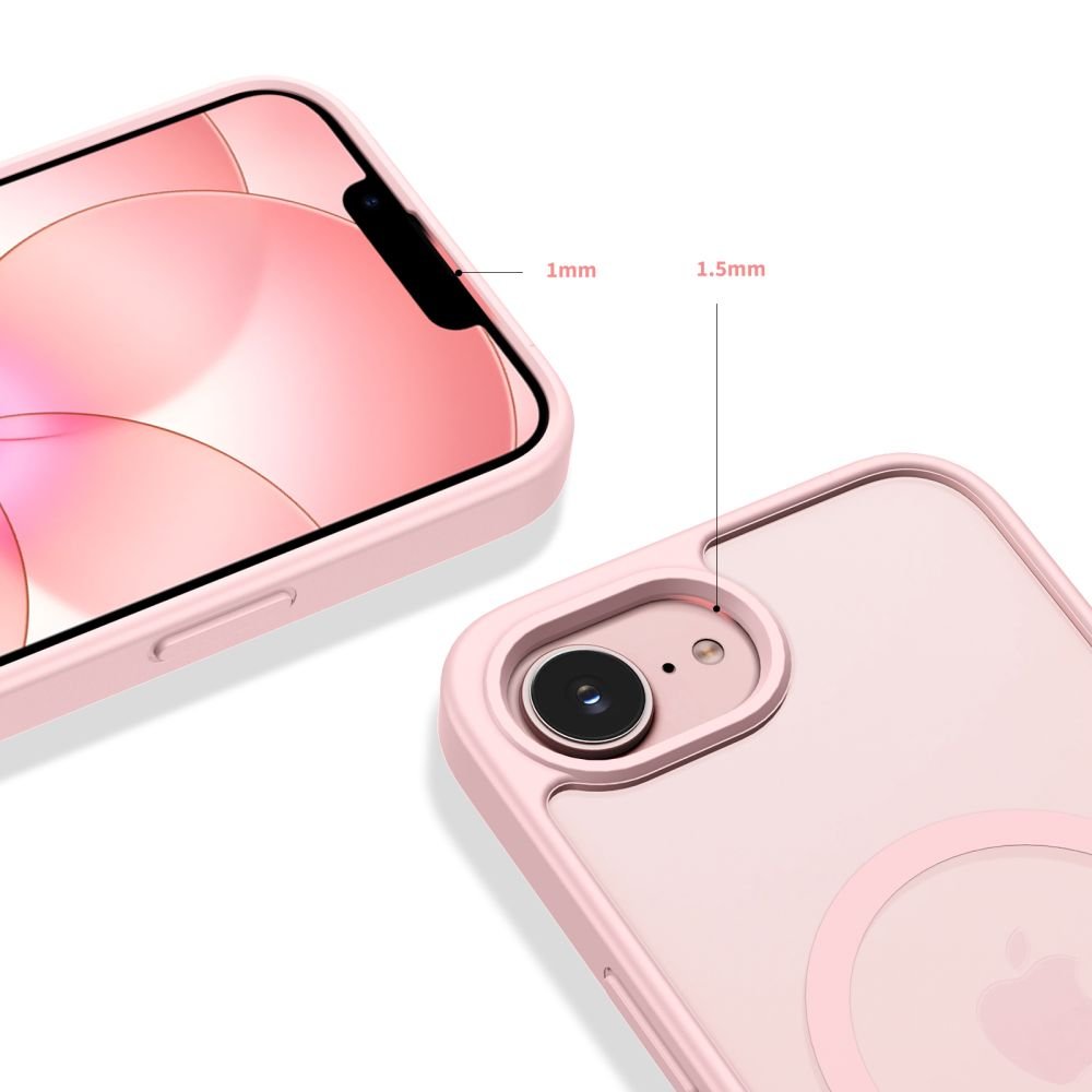 Tech - Protect iPhone 16e / iPhone 17e - Σκληρή Θήκη με Πλαίσιο Σιλικόνης και MagSafe - BasicMag - Matte Soft Pink