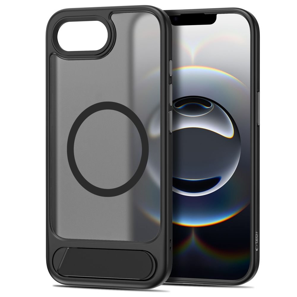 Tech - Protect iPhone 16e / iPhone 17e - Σκληρή Θήκη με Πλαίσιο Σιλικόνης και Stand - Magrack MagSafe - Matte Black