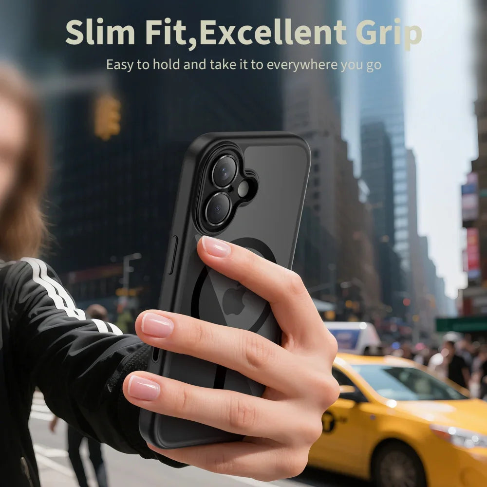 Tech-Protect iPhone 17 - MagPeak MagSafe CC - Σκληρή Θήκη με Πλαίσιο Σιλικόνης - Black / Clear - likebrands.gr