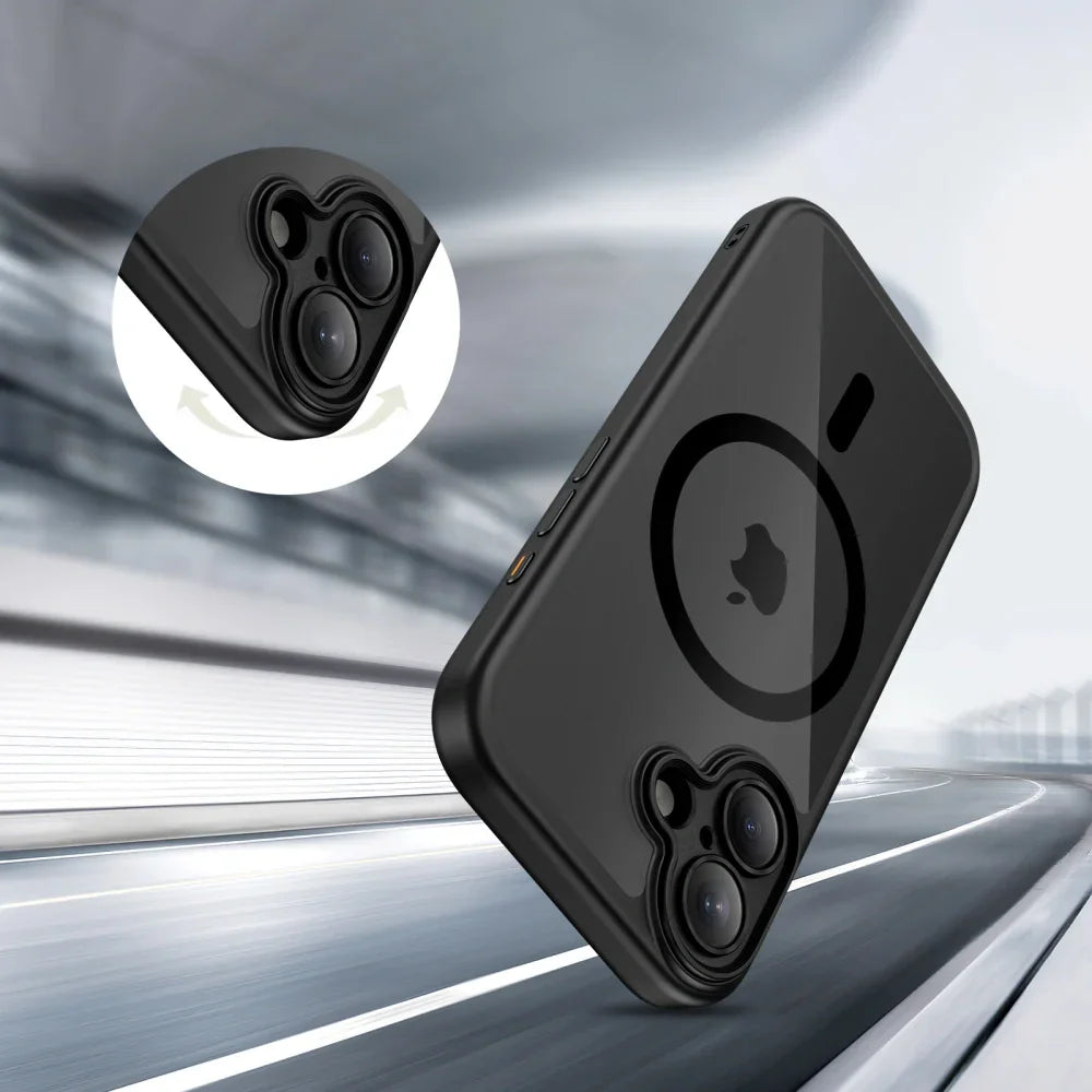 Tech-Protect iPhone 17 - MagPeak MagSafe CC - Σκληρή Θήκη με Πλαίσιο Σιλικόνης - Black / Clear - likebrands.gr