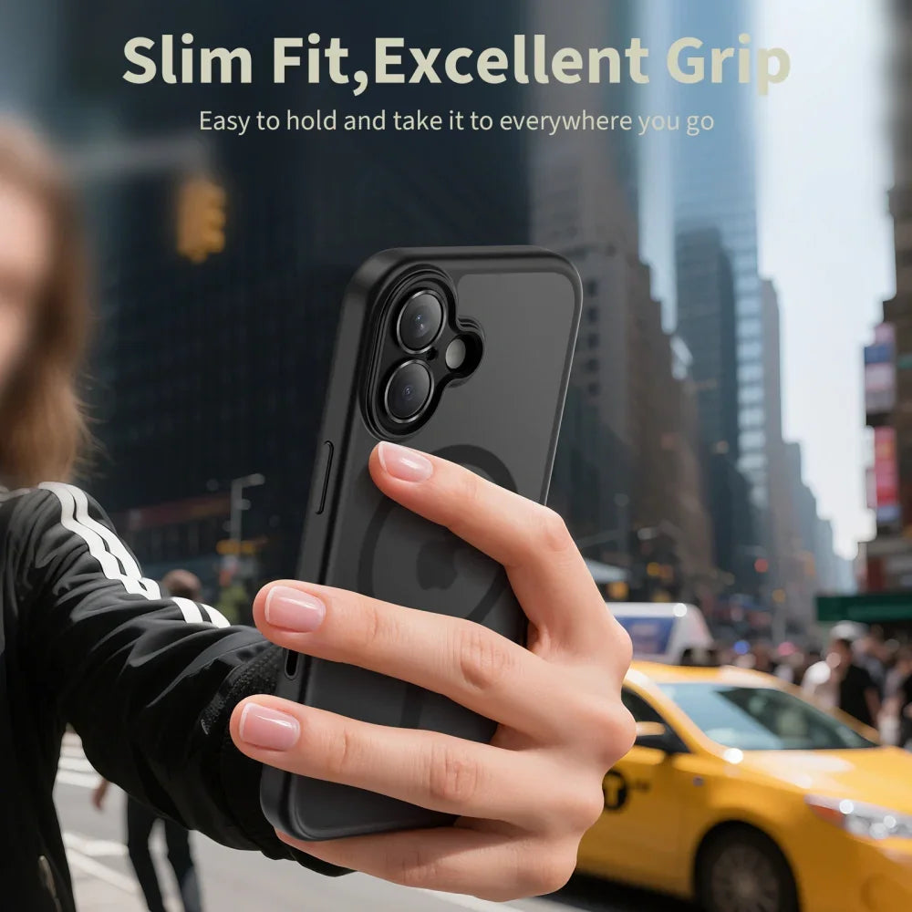 Tech-Protect iPhone 17 - MagPeak MagSafe CC - Σκληρή Θήκη με Πλαίσιο Σιλικόνης - Matte Black - likebrands.gr