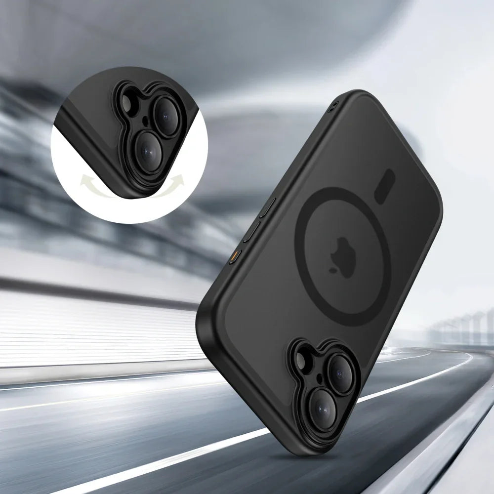 Tech-Protect iPhone 17 - MagPeak MagSafe CC - Σκληρή Θήκη με Πλαίσιο Σιλικόνης - Matte Black - likebrands.gr
