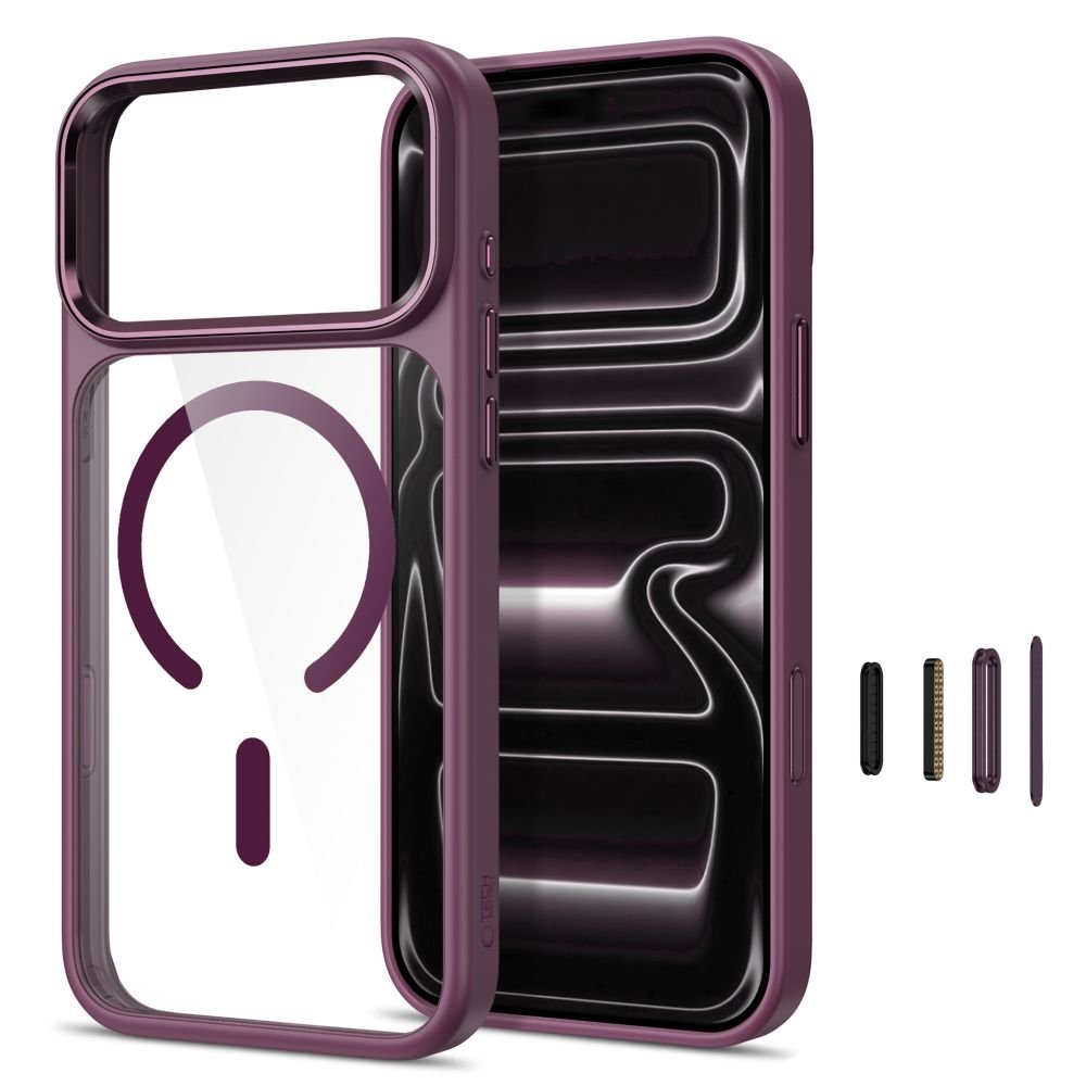 Tech-Protect iPhone 17 Pro / iPhone 18 Pro - Σκληρή Θήκη με Πλαίσιο Σιλικόνης - MagMat MagSafe CC - Dark Cherry / Clear
