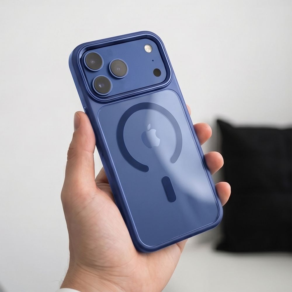 Tech-Protect iPhone 17 Pro / iPhone 18 Pro - Σκληρή Θήκη με Πλαίσιο Σιλικόνης - MagMat MagSafe CC - Deep Blue / Clear