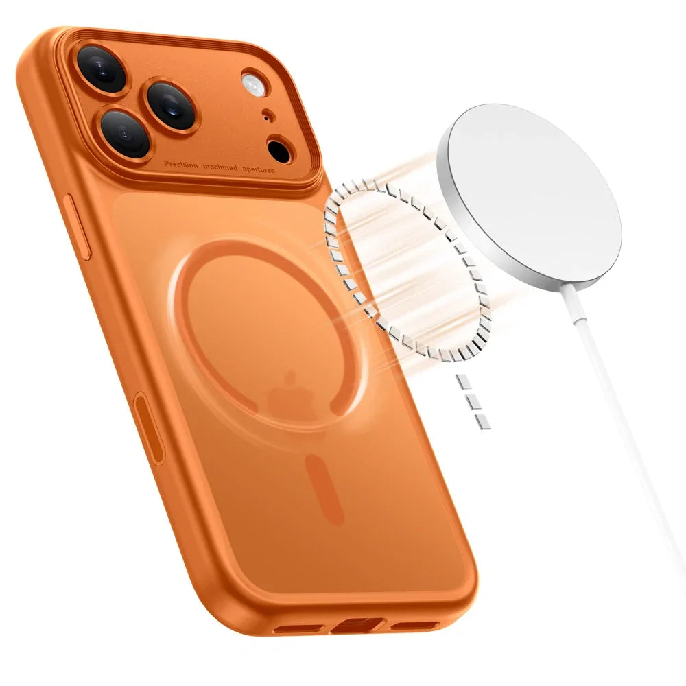 Tech-Protect iPhone 17 Pro - MagPeak MagSafe CC - Σκληρή Θήκη με Πλαίσιο Σιλικόνης - Matte Cosmic Orange - likebrands.gr