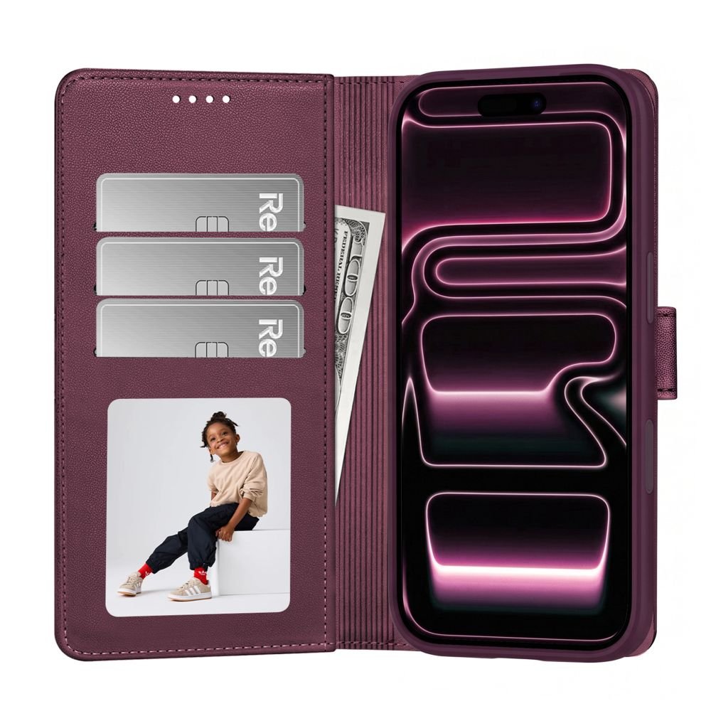 Tech-Protect iPhone 17 Pro Max / iPhone 18 Pro Max - Θήκη Πορτοφόλι Stand από Δερματίνη με Αποσπώμενη θήκη MagSafe - Mulberry