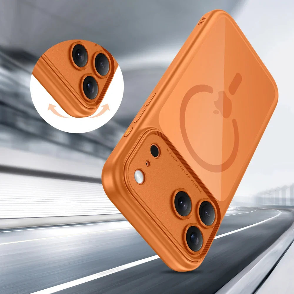 Tech-Protect iPhone 17 Pro Max - MagPeak MagSafe CC - Σκληρή Θήκη με Πλαίσιο Σιλικόνης - Cosmic Orange / Clear - likebrands.gr
