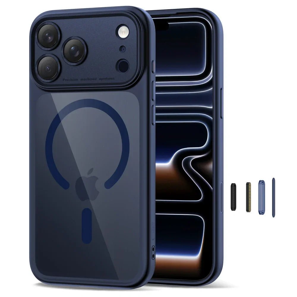 Tech - Protect iPhone 17 Pro Max - MagPeak MagSafe CC - Σκληρή Θήκη με Πλαίσιο Σιλικόνης - Deep Blue / Clear