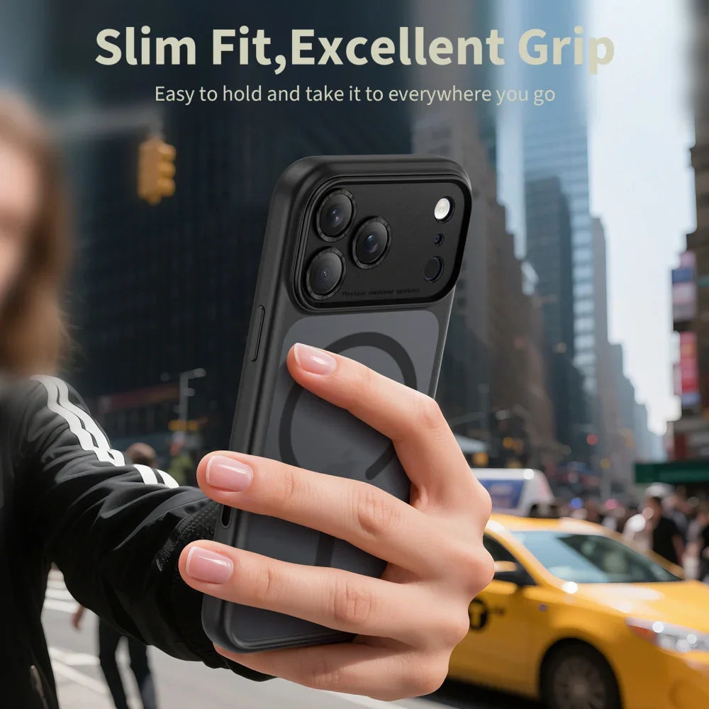 Tech-Protect iPhone 17 Pro Max - MagPeak MagSafe CC - Σκληρή Θήκη με Πλαίσιο Σιλικόνης - Matte Black - likebrands.gr