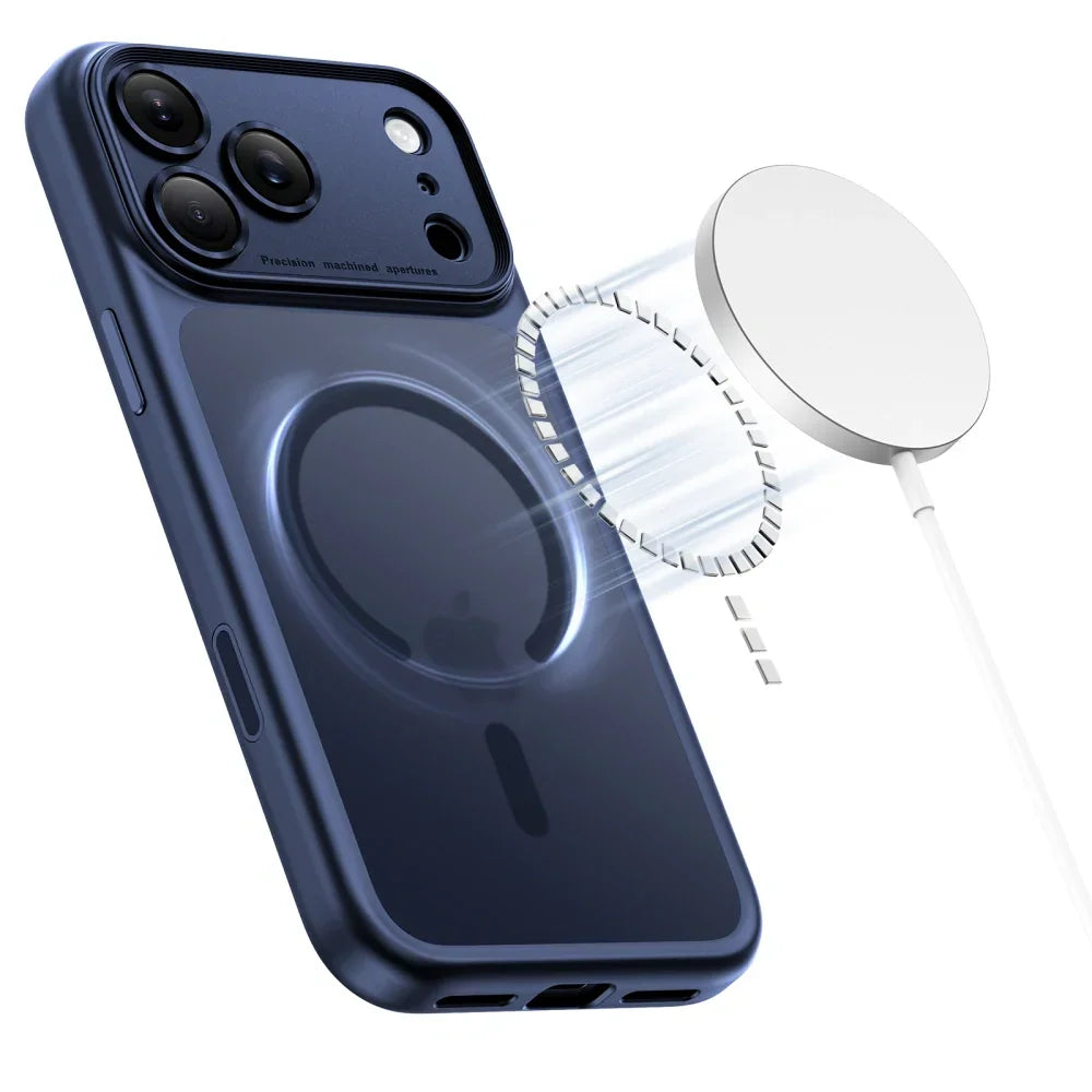 Tech-Protect iPhone 17 Pro Max - MagPeak MagSafe CC - Σκληρή Θήκη με Πλαίσιο Σιλικόνης - Matte Deep Blue - likebrands.gr