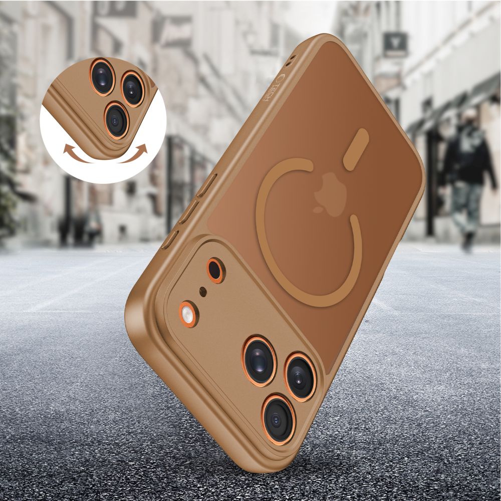Tech - Protect iPhone 17 Pro - Σκληρή Θήκη με Πλαίσιο Σιλικόνης και MagSafe - BasicMag - Matte Brown